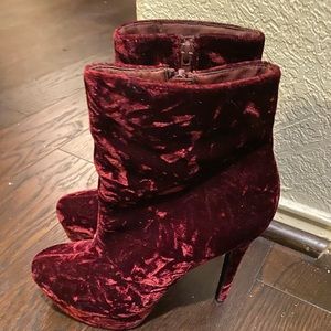 Burgundy suede